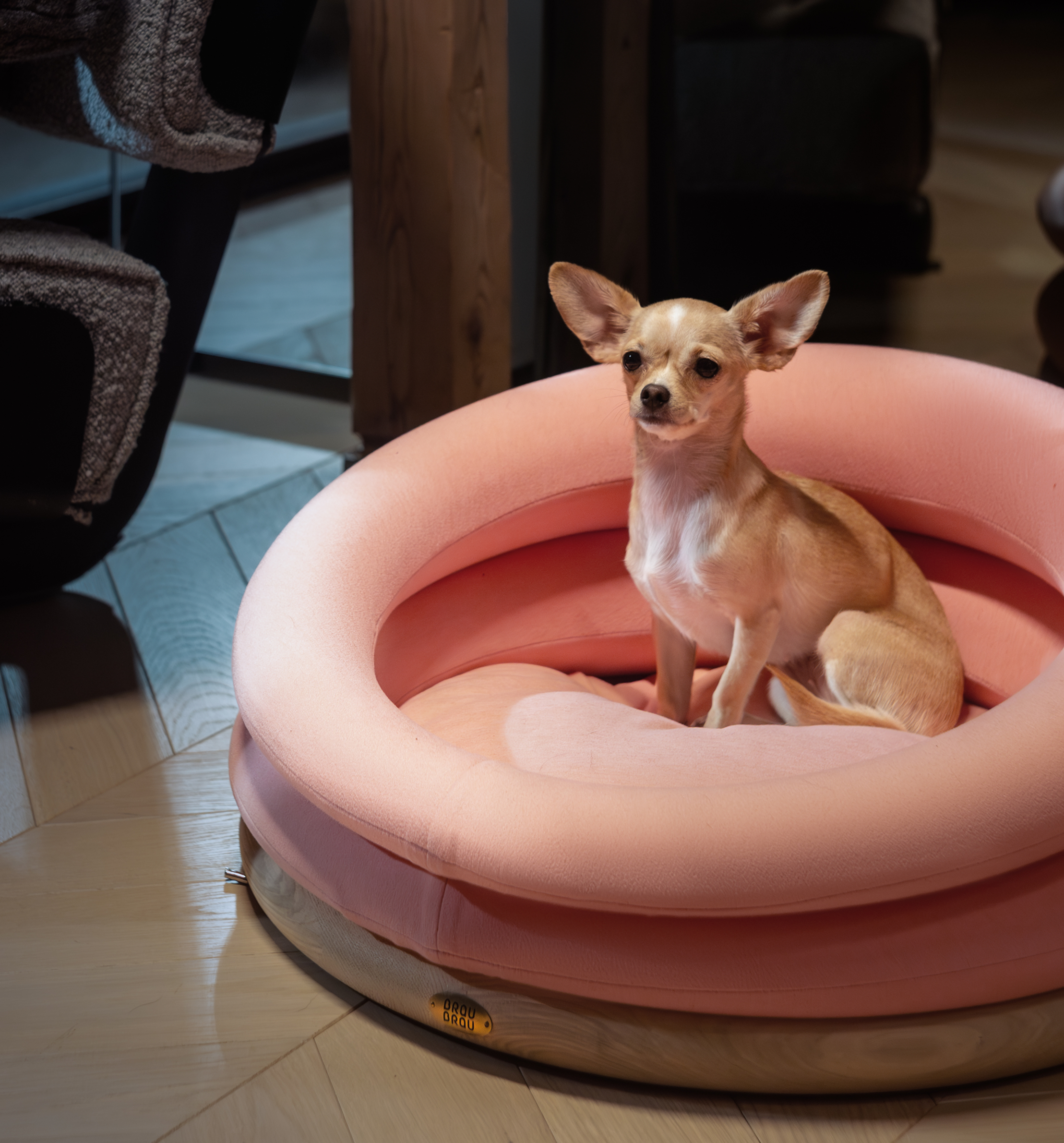 Canapea Premium Round Pink Pet Nest- BRAUBRAU pentru Animale de Companie (Câini și Pisici) 