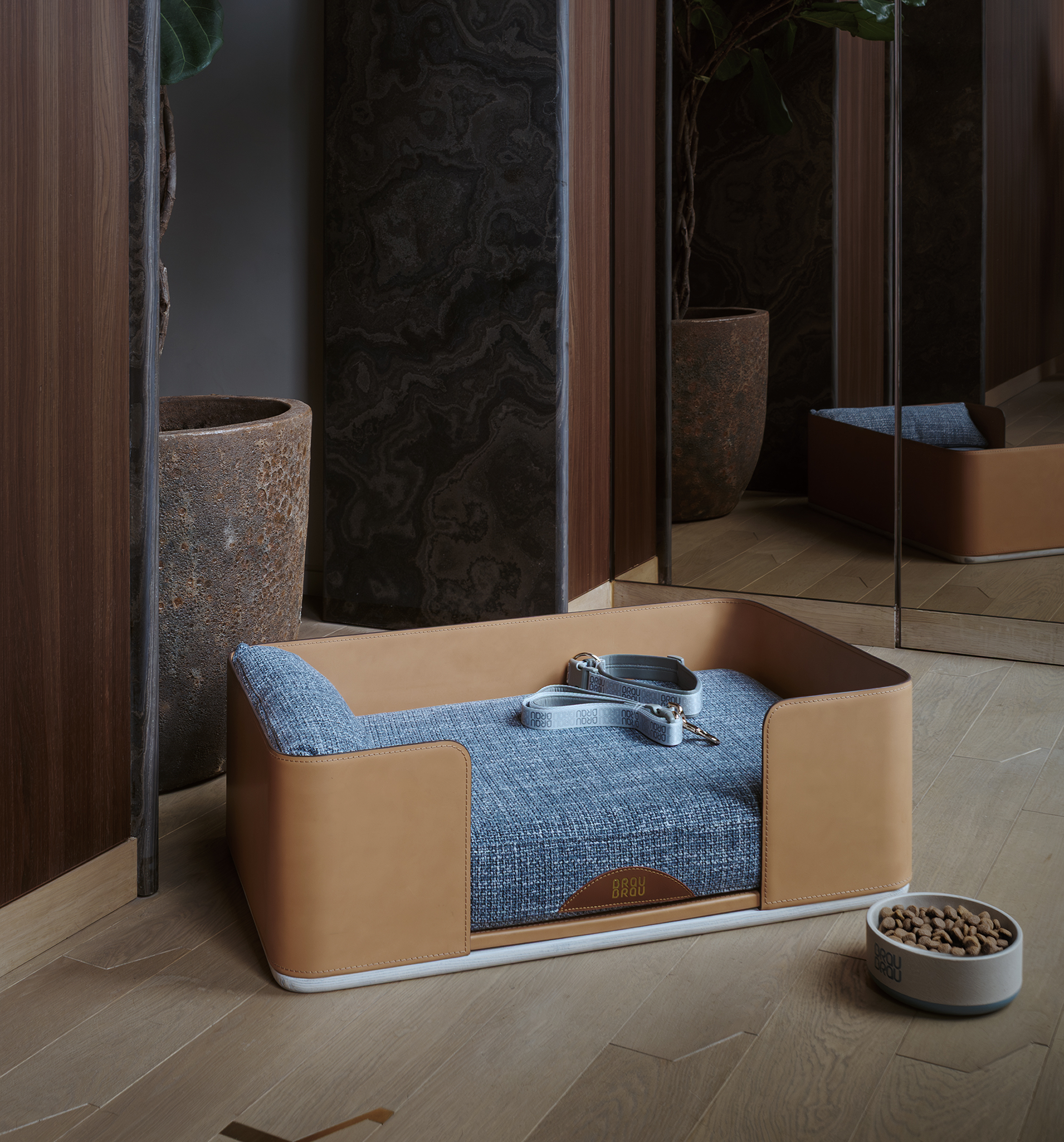 Canapea Premium din Piele Saddle leather Pet Bed - BRAUBRAU pentru Animale de Companie (Câini și Pisici) 