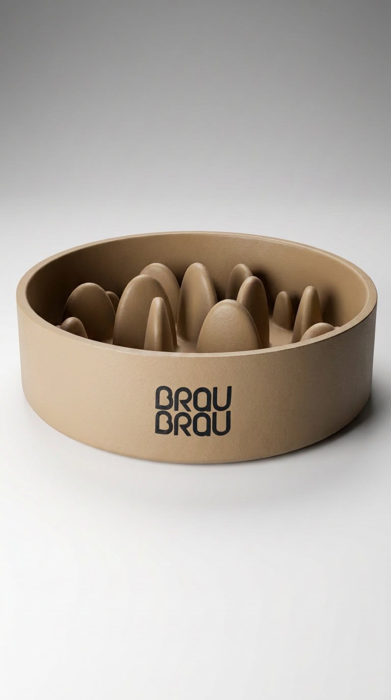 BRAUBRAU Light Beige Pet Bowl (Dogs & Cats)